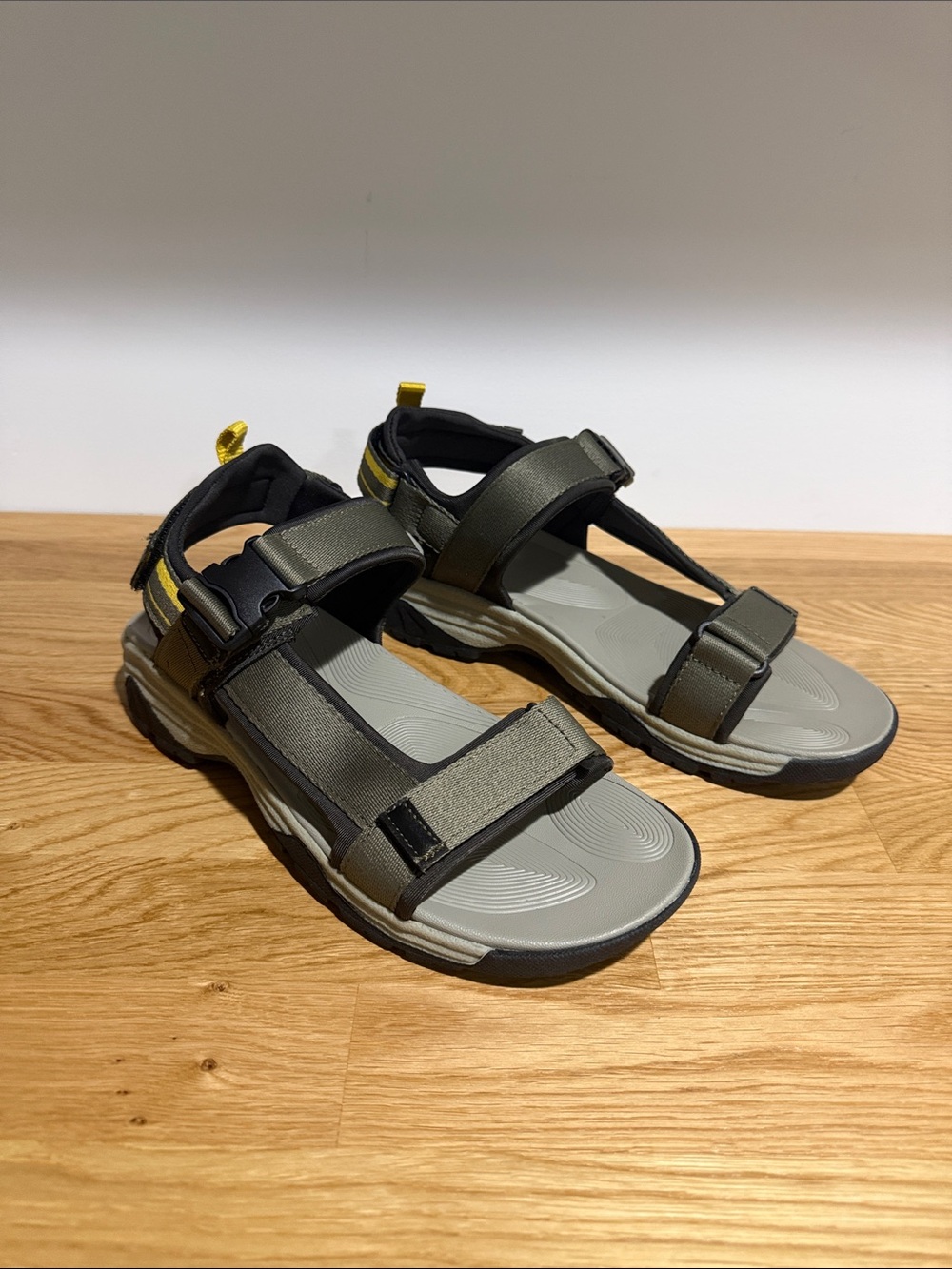 Olive Green Strappy Sport Sandals